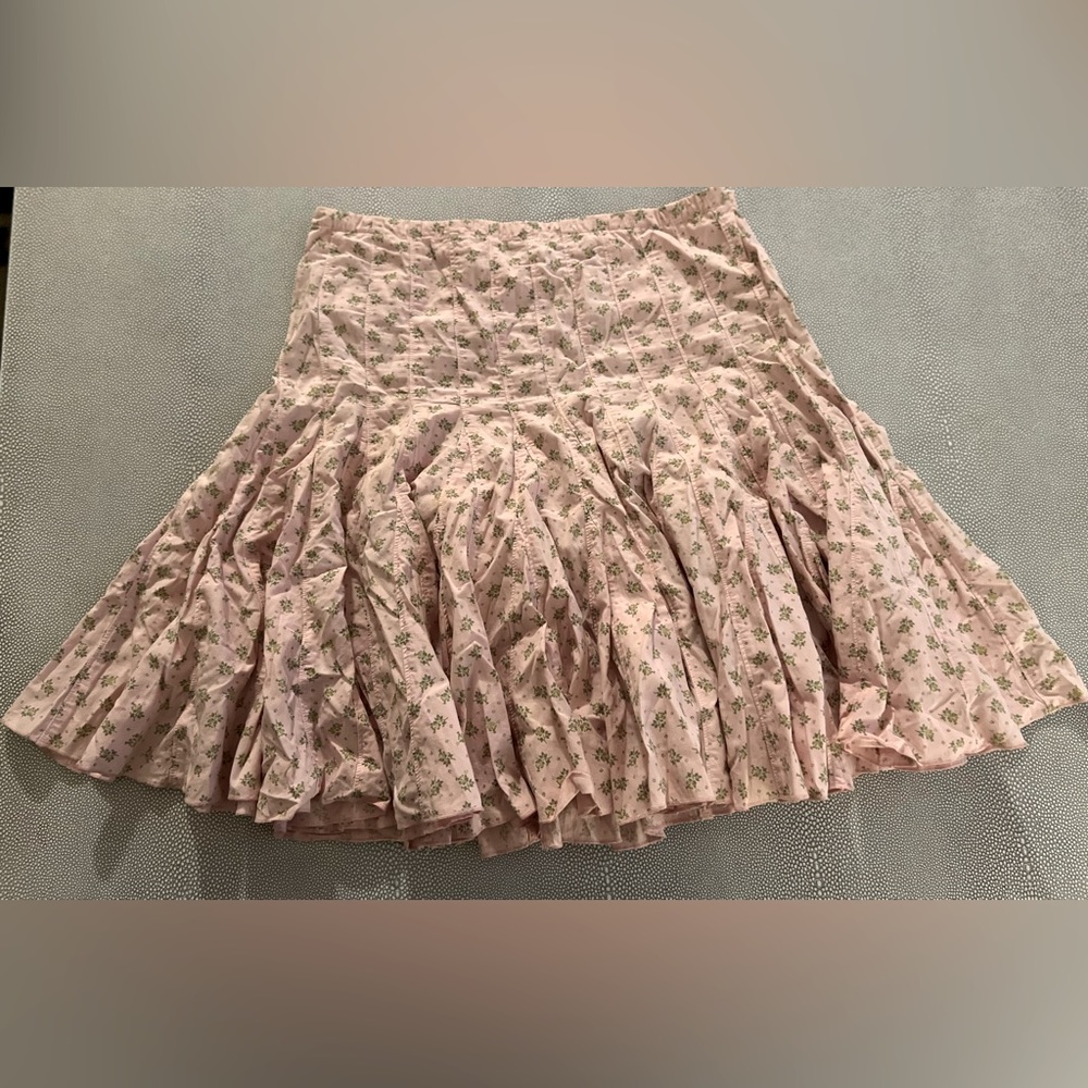 Baby Pink Floral Print Skirt